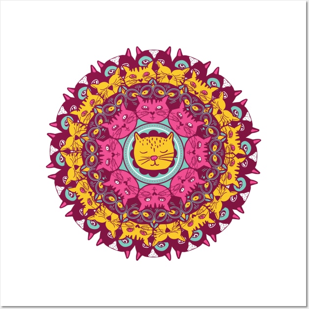 Cat Mandala Wall Art by madeinchorley